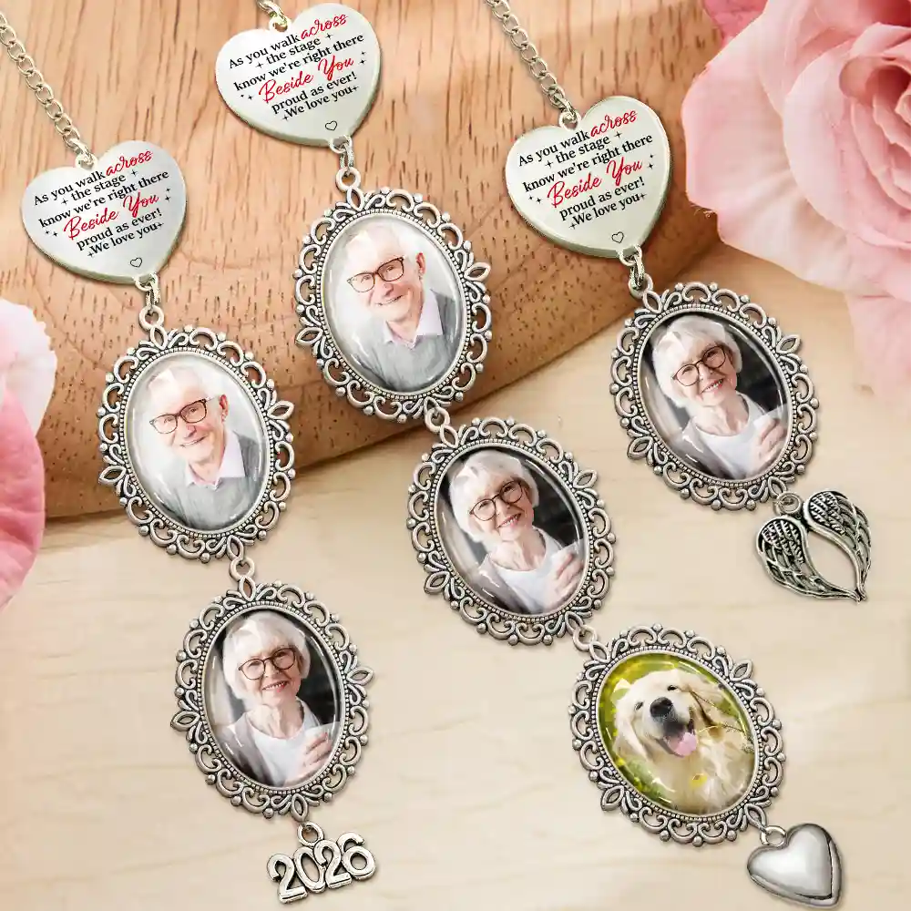 Custom Photo Across The Stage Know I'm Right There - Personalized Graduation Tassel Charm