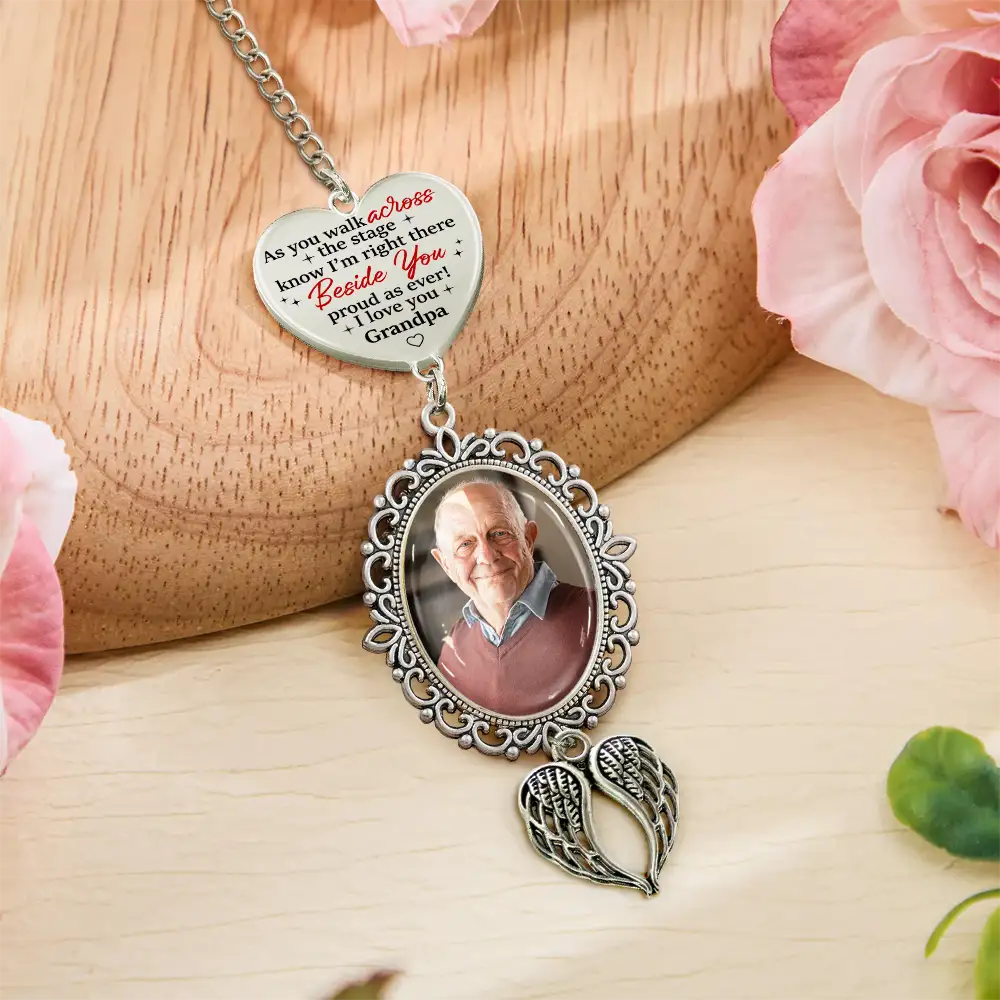 Custom Photo Across The Stage Know I'm Right There - Personalized Graduation Tassel Charm