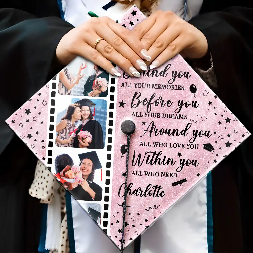 Custom Photo Behind You All Memories - Personalized Graduation Cap Topper