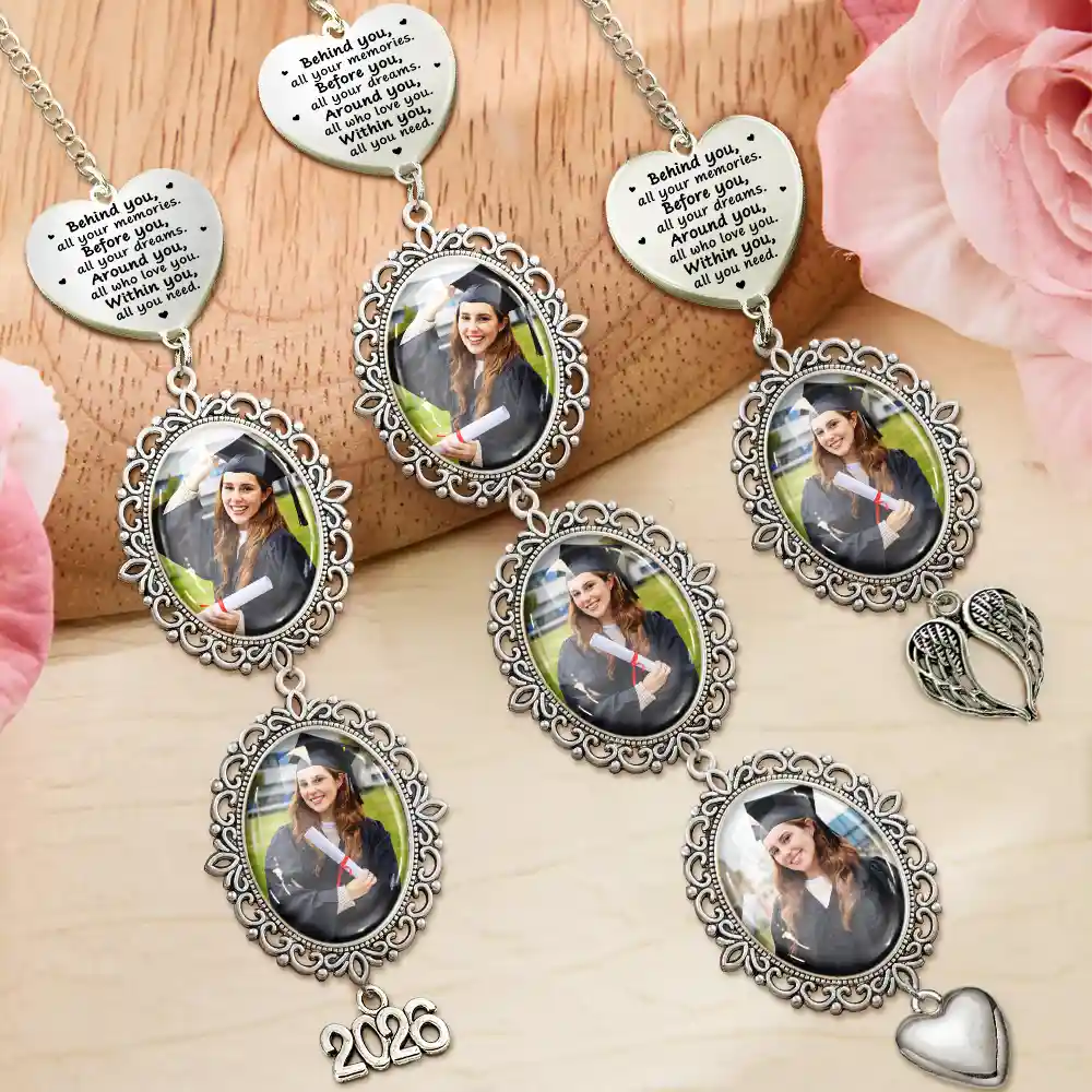 Custom Photo Behind You All Your Memories - Personalized Graduation Tassel Charm