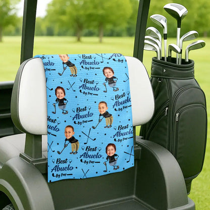 Custom Photo Best Dad By Par - Personalized Golf Towel