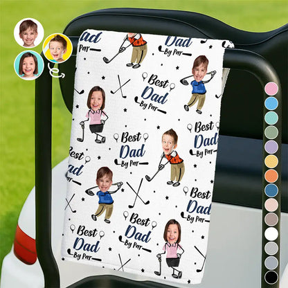 Custom Photo Best Dad By Par - Personalized Golf Towel