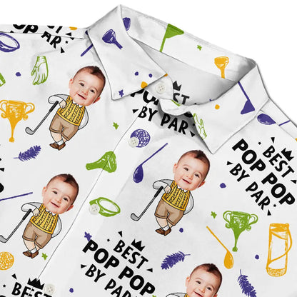 Custom Photo Best Dad By Par Funny Kid - Personalized Hawaiian Shirt