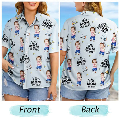 Custom Photo Best Dad By Par Funny Kid - Personalized Hawaiian Shirt