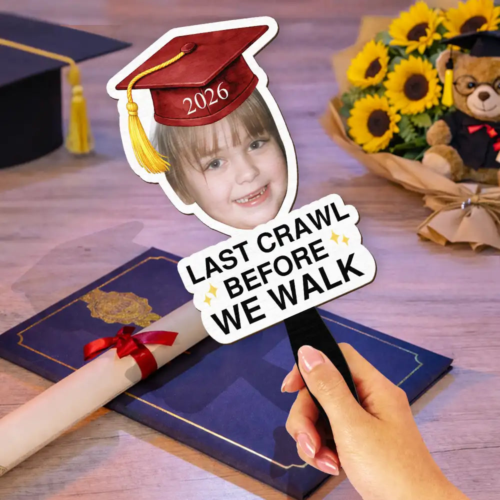 Custom Photo Childhood Look Who's Graduated Grad Props - Personalized Graduation Handheld Fan
