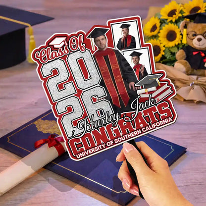 Custom Photo Congrats You Did It - Personalized Graduation Handheld Fan