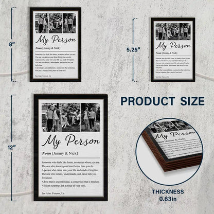Custom Photo Couple My Person Definition - Personalized LED Light Wooden Plaque