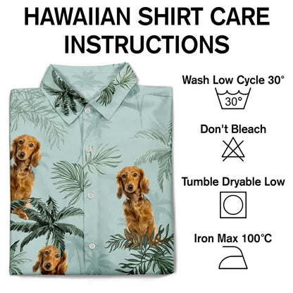 Custom Photo Family Pet Face Palm Tree Pattern - Personalized Hawaiian Shirt