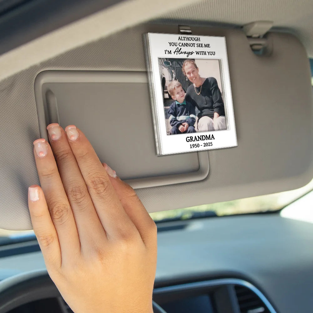 Custom Photo Forever In My Heart Memorial - Personalized Custom Shaped Acrylic Car Visor Clip