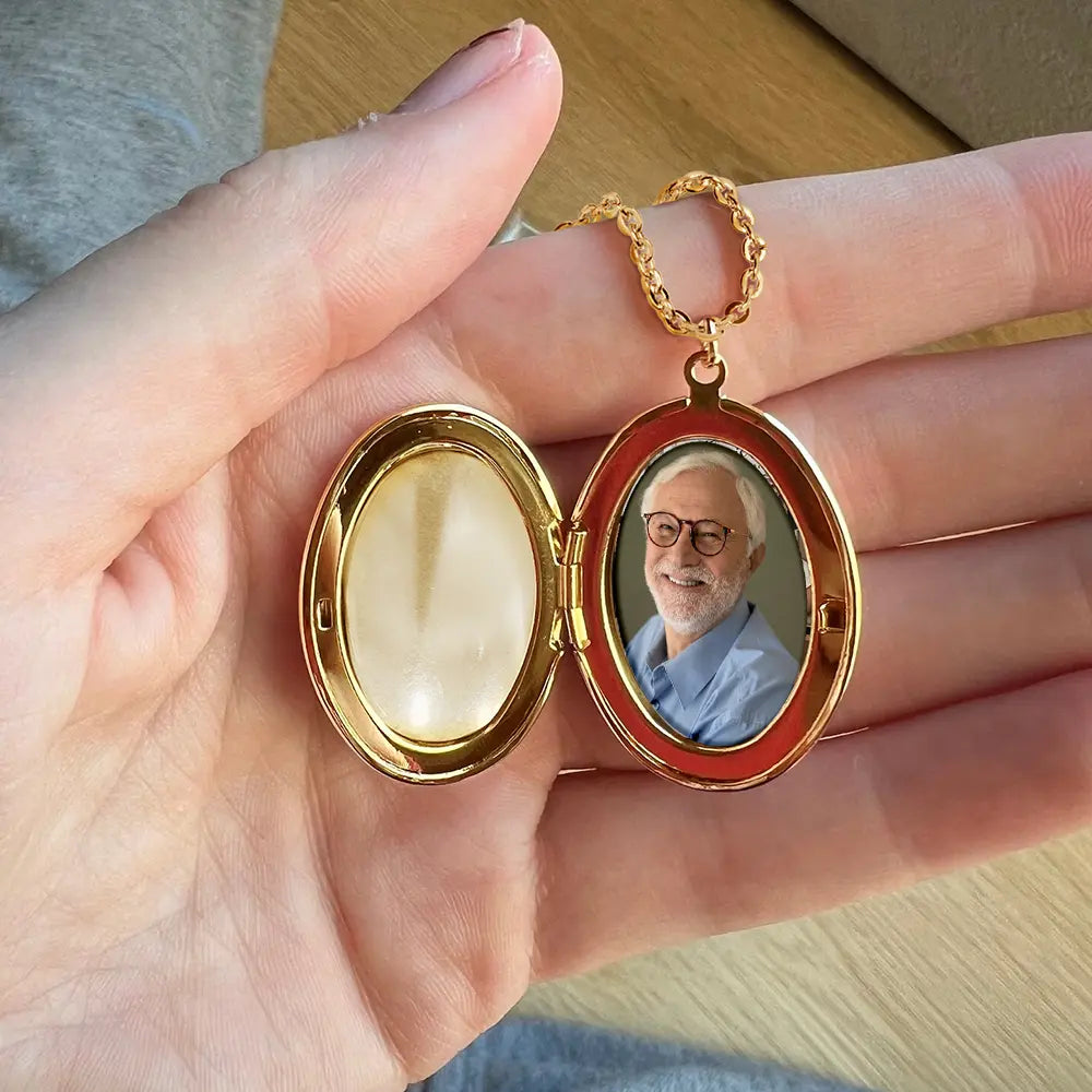 Custom Photo Graduation Walking Beside You Memorial - Personalized Locket Necklace