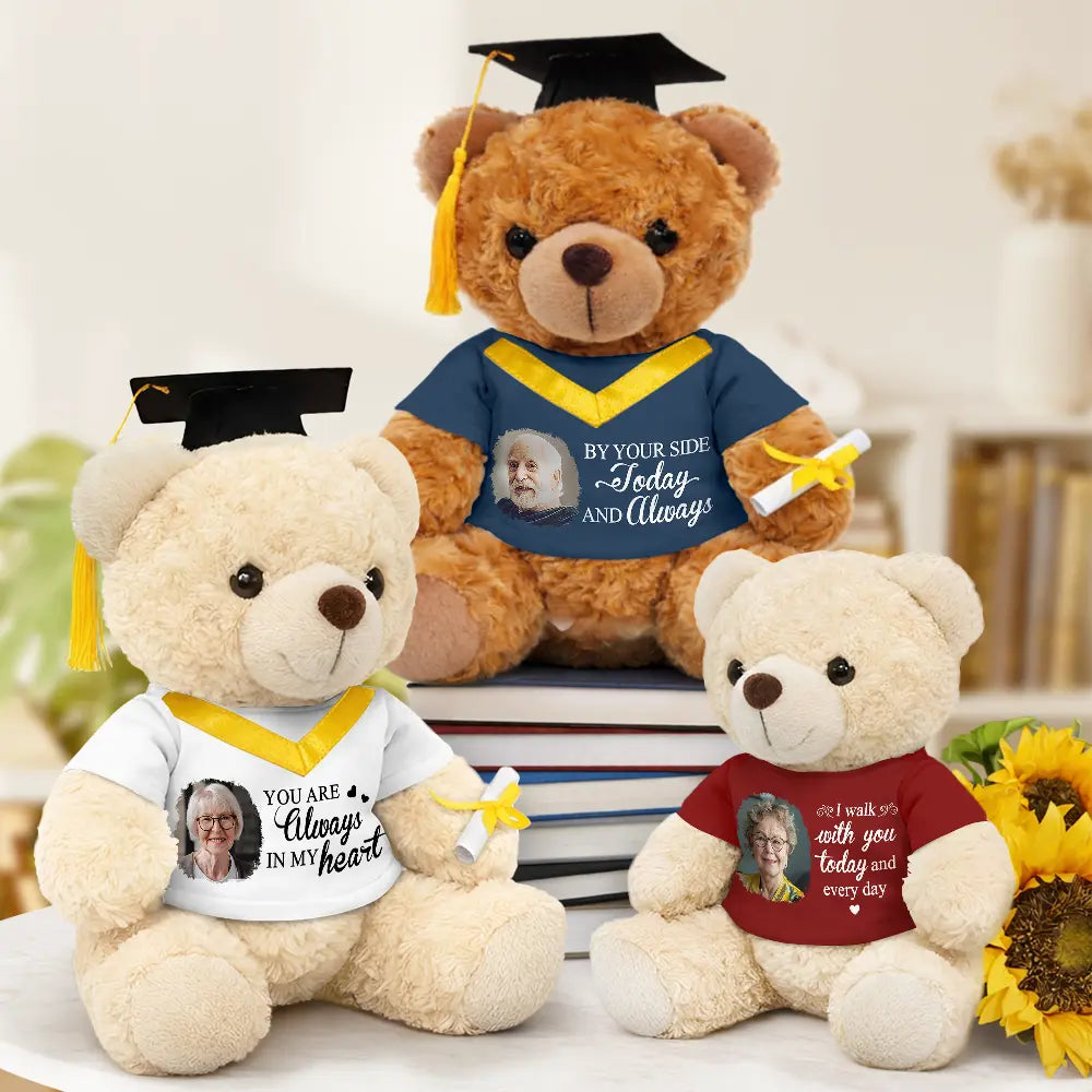Custom Photo Graduation Walking Beside You Memorial - Personalized Teddy Bear