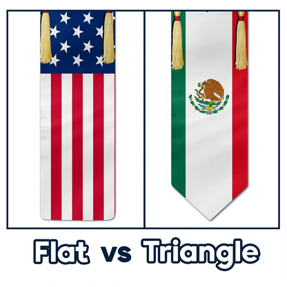 Custom Photo Half and Half Flag Graduation - Personalized Stoles