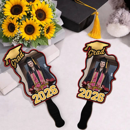 Custom Photo Happy Graduation - Personalized Graduation Handheld Fan