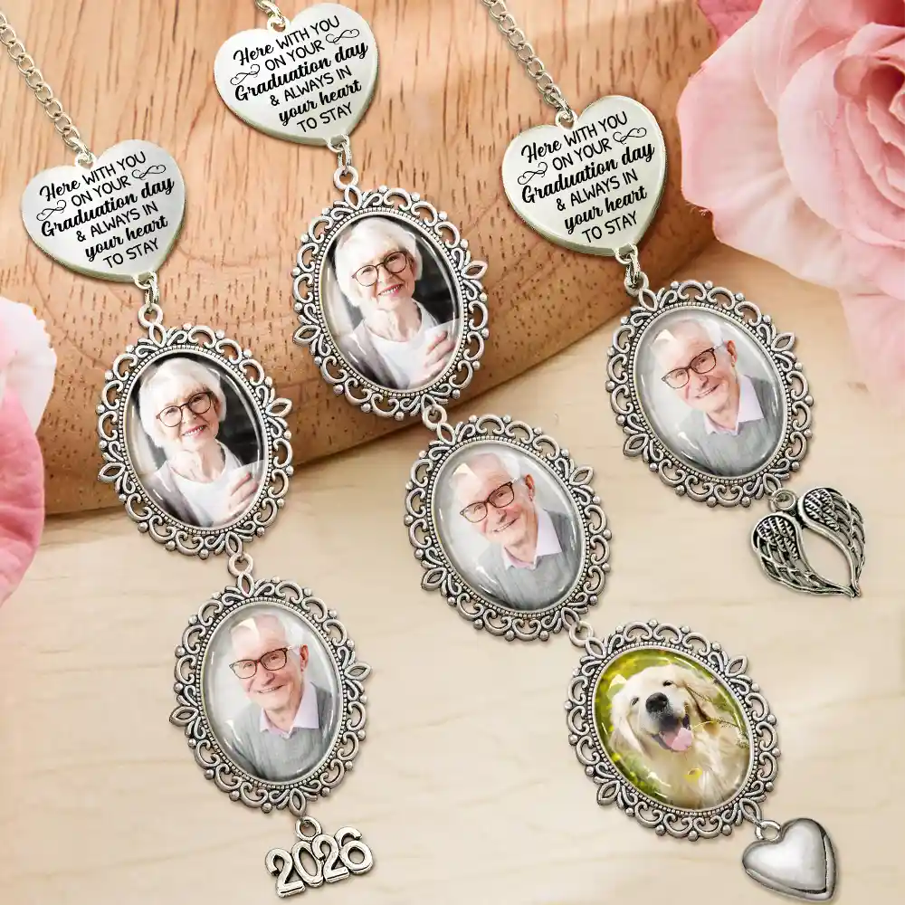 Custom Photo Here With You - Personalized Graduation Tassel Charm