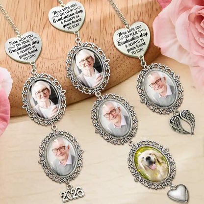 Custom Photo Here With You - Personalized Graduation Tassel Charm
