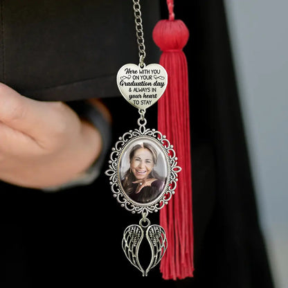 Custom Photo Here With You - Personalized Graduation Tassel Charm
