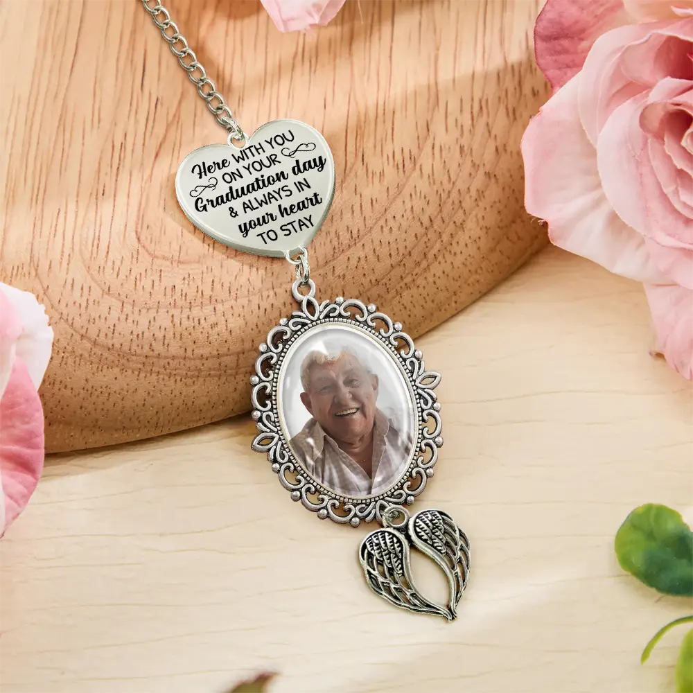 Custom Photo Here With You - Personalized Graduation Tassel Charm