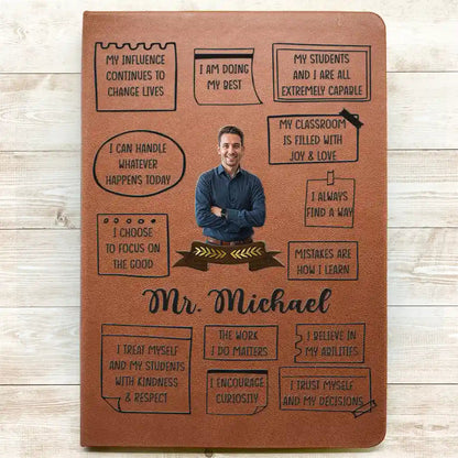 Custom Photo I Am Proud To Be A Teacher - Personalized Leather Journal