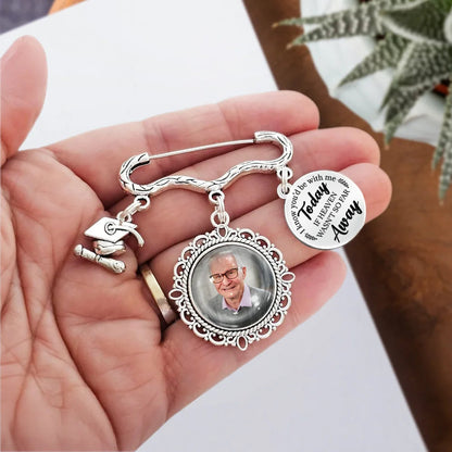 Custom Photo If Heaven Weren't So Far Away - Personalized Graduation Tassel Pin