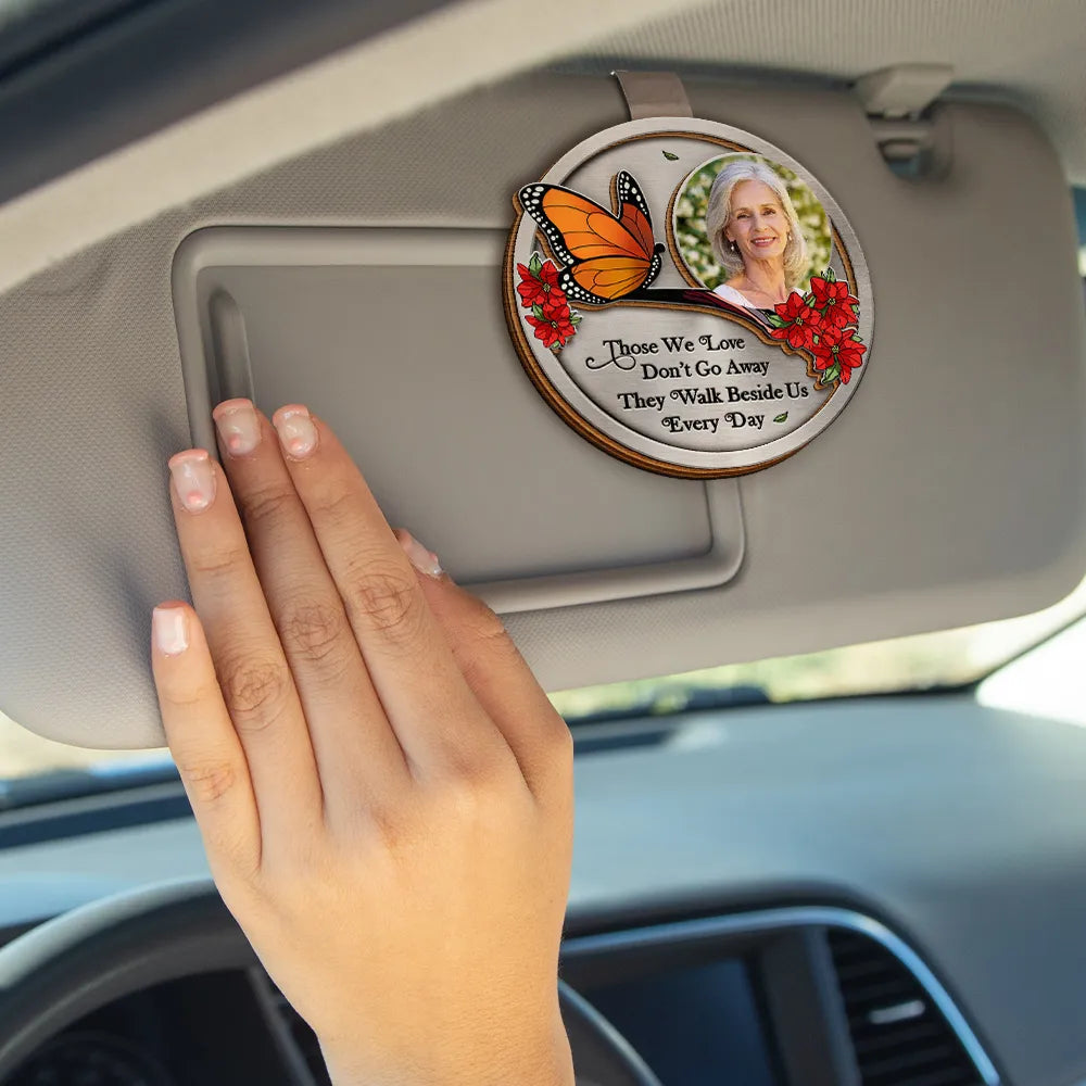 Custom Photo Memorial Although You Cannot See Me I'm Always With You - Personalized Custom Shaped Car Visor Clip