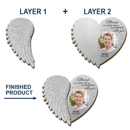 Custom Photo Memorial I'm Always With You Angel Wings - Personalized Custom Shaped Car Visor Clip
