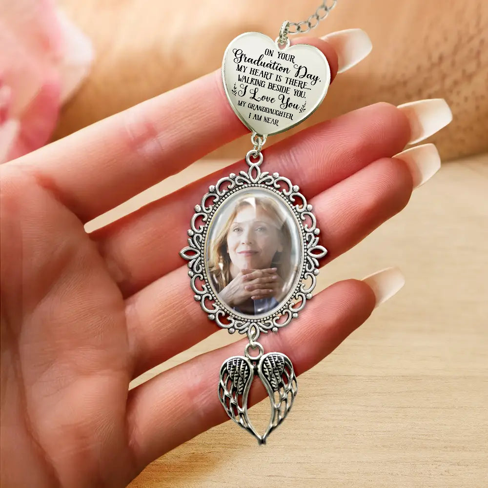 Custom Photo My Heart Is There - Personalized Graduation Tassel Charm
