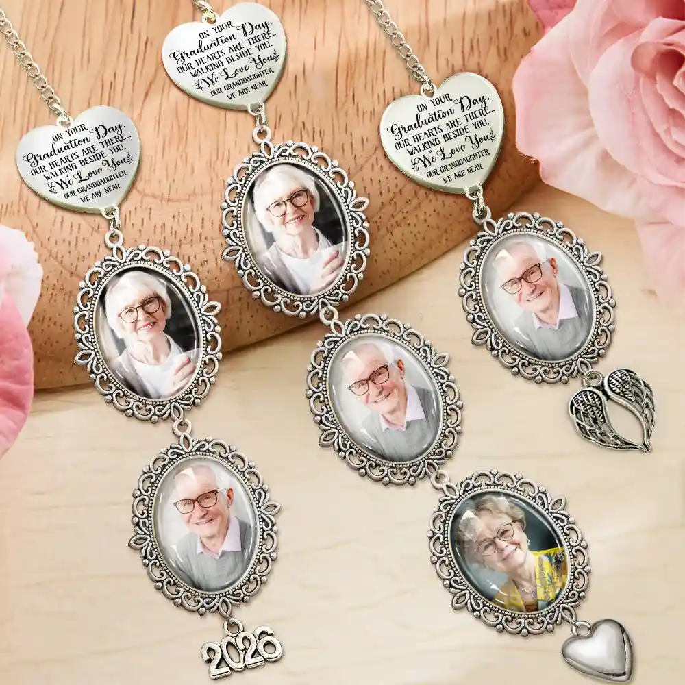Custom Photo My Heart Is There - Personalized Graduation Tassel Charm