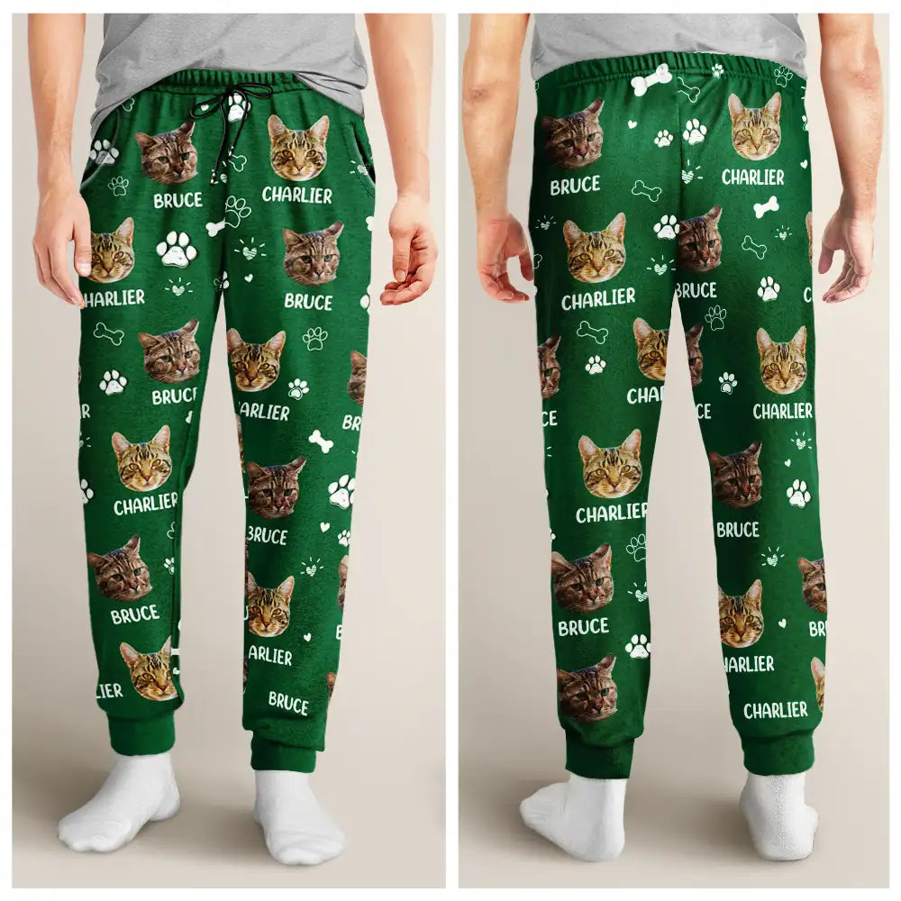 Custom Photo Paw Prints In My Heart Pet Mom Dad Dog Cat Lover - Personalized Pajama Pants