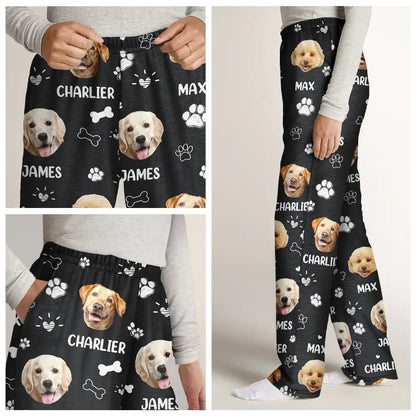 Custom Photo Paw Prints In My Heart Pet Mom Dad Dog Cat Lover - Personalized Pajama Pants