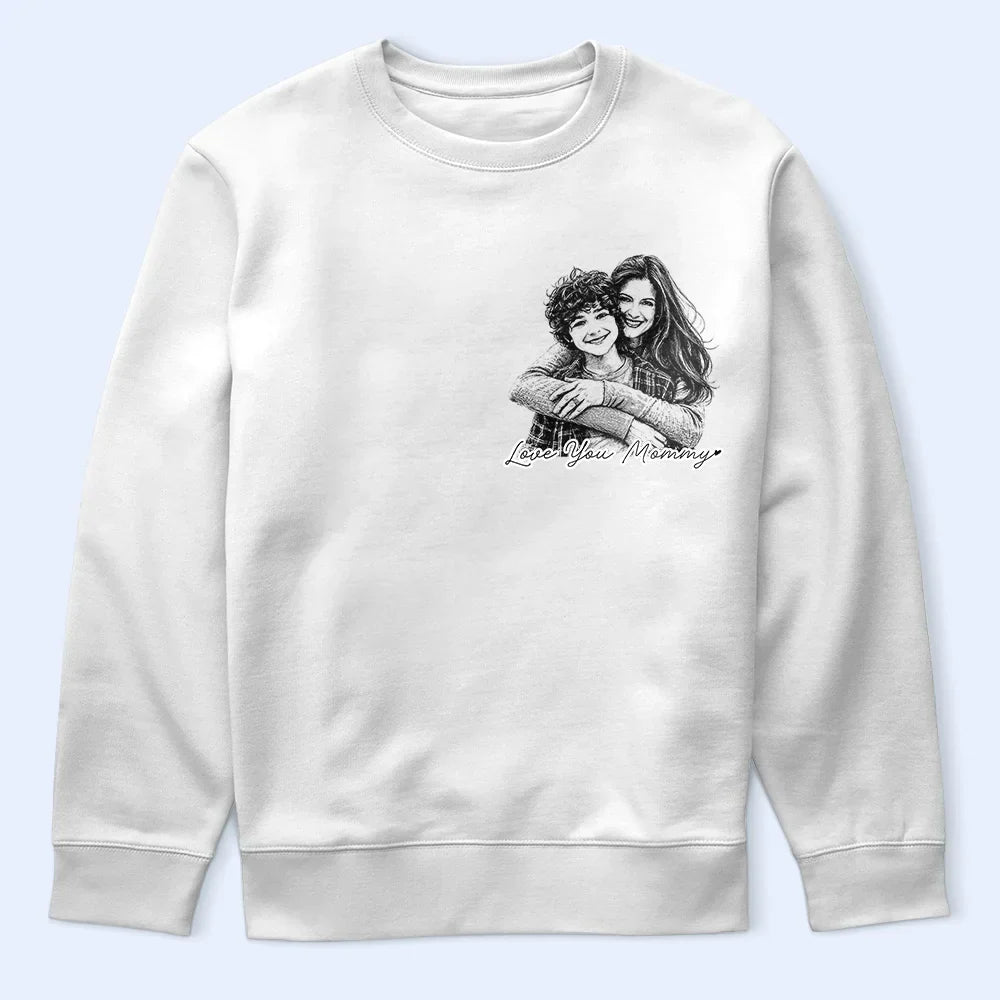 Custom Photo Pencil Sketch Best Dad Grandpa Ever Family Portrait - Personalized T Shirt