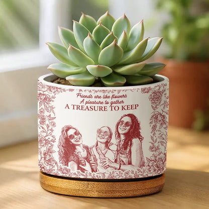 Custom Photo Pencil Sketch It Takes A Long Time To Grow An Old Friend - Personalized Ceramic Plant Pot