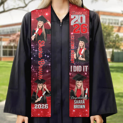 Custom Photo She Believed She Could So She Did - Personalized Stoles