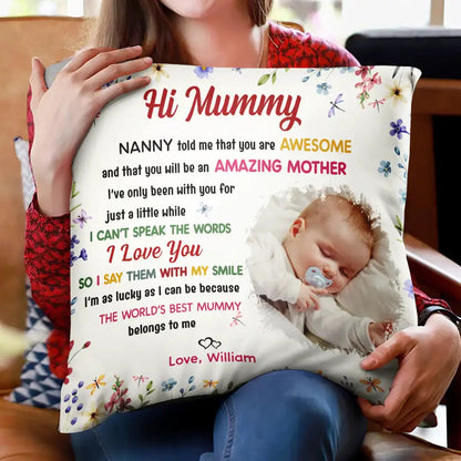 Custom Photo The World's Best Mommy Belongs To Me - Personalized Pillow