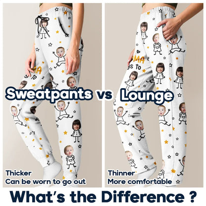 Custom Photo This Grandpa Grandma Belongs To Kids Pet - Personalized Pajama Pants