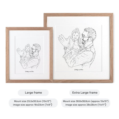 Daddy Line Portrait - Custom Portrait Art