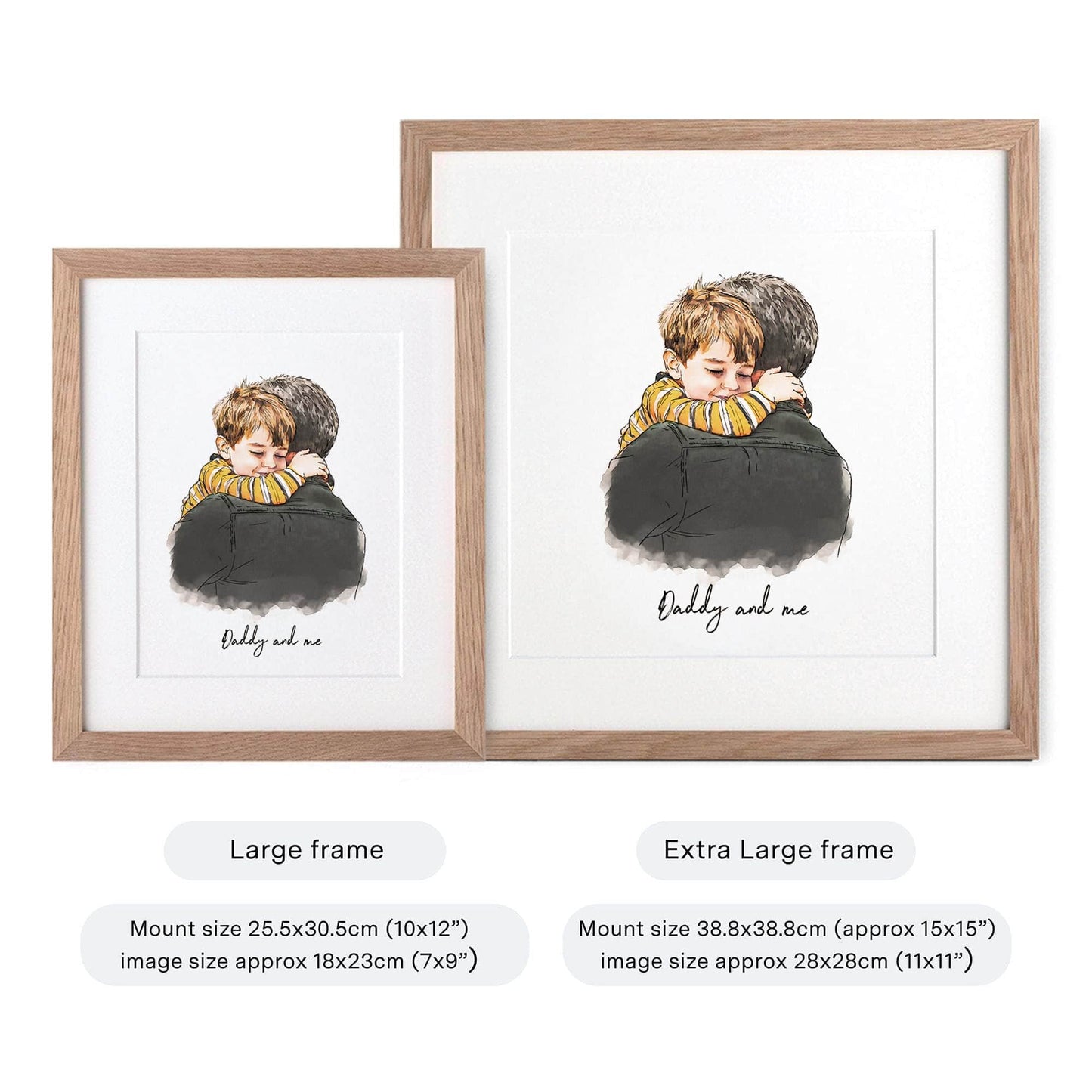Daddy and Me Illustration - Custom Portrait Art