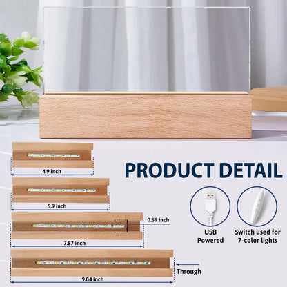 Moon Phase The Day You Became My Mom - Personalized Rectangle LED Light