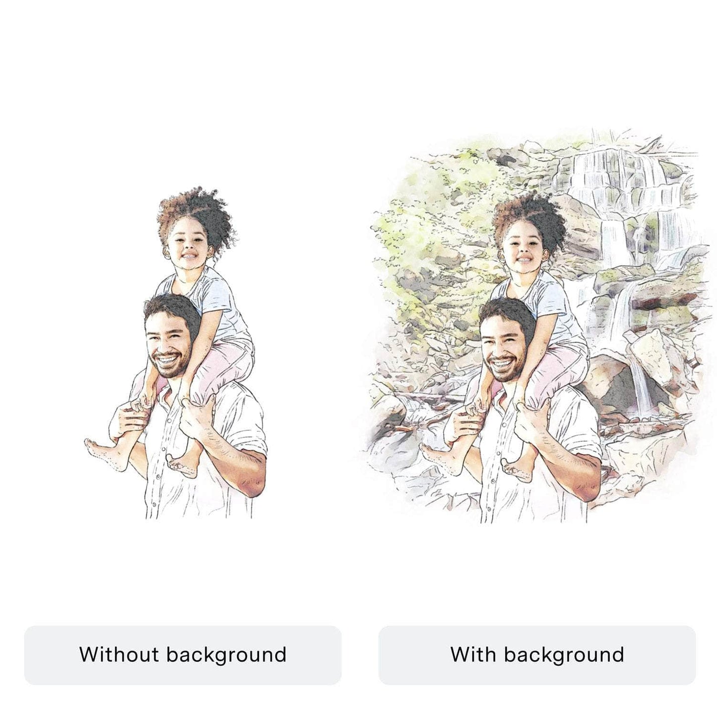 Daddy Line Portrait - Custom Portrait Art