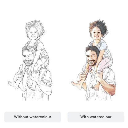 Daddy Line Portrait - Custom Portrait Art