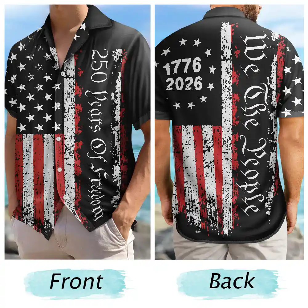 Early US Flag America 250 Years Of Freedom - Hawaiian Shirt