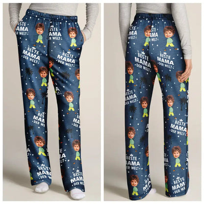 Eigenes Foto Bester Papa Beste Mama Der Welt - Personalisiertes Pyjamahose