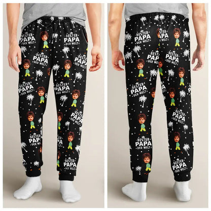 Eigenes Foto Bester Papa Beste Mama Der Welt - Personalisiertes Pyjamahose
