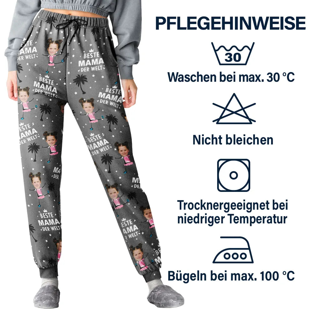 Eigenes Foto Bester Papa Beste Mama Der Welt - Personalisiertes Pyjamahose