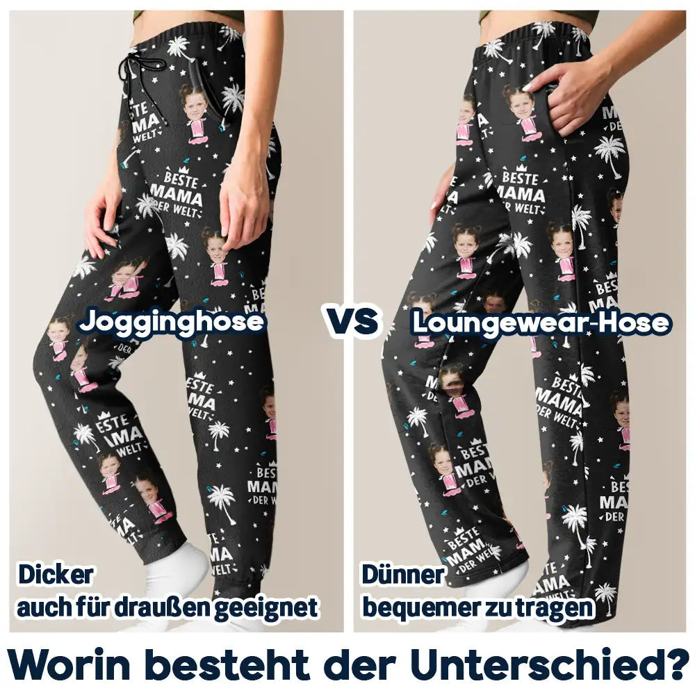 Eigenes Foto Bester Papa Beste Mama Der Welt - Personalisiertes Pyjamahose