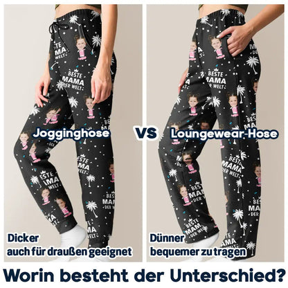 Eigenes Foto Bester Papa Beste Mama Der Welt - Personalisiertes Pyjamahose