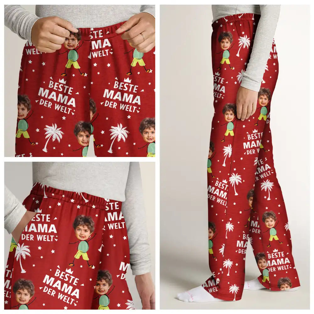 Eigenes Foto Bester Papa Beste Mama Der Welt - Personalisiertes Pyjamahose