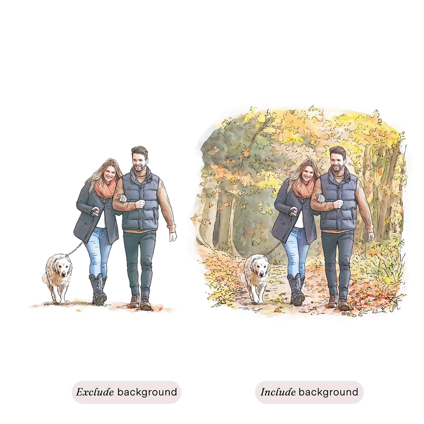 Personalised Family Line Portrait - Custom Portrait Art