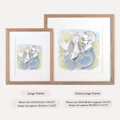 Watercolour Line People Portrait - Custom Portrait Art