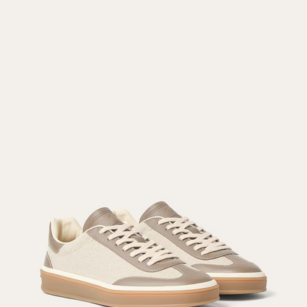 Men's Loro Piana Tennis Walk  Natural Almond Tree Sneakers