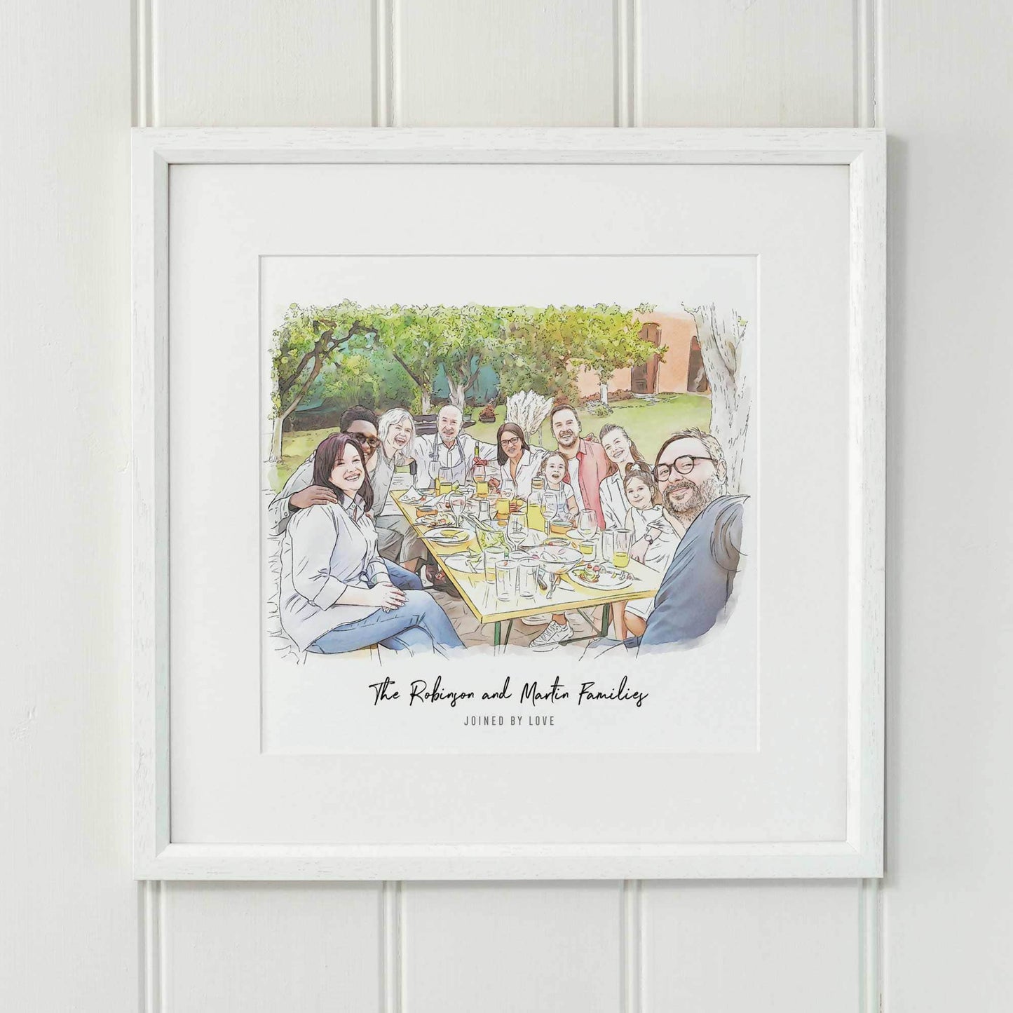Personalised Family Line Portrait - Custom Portrait Art